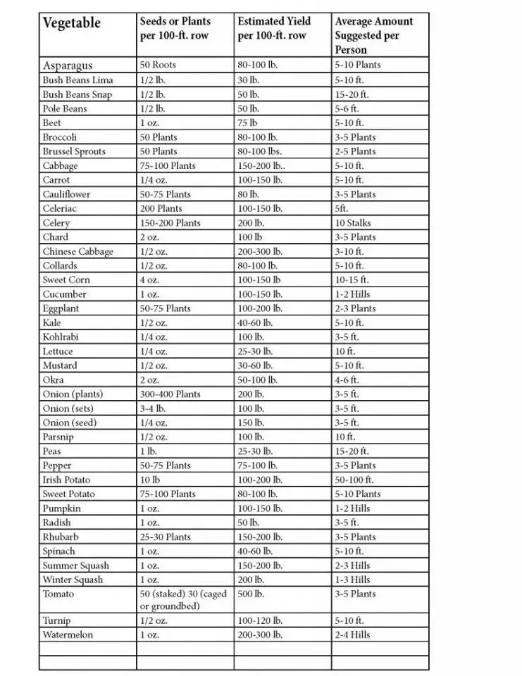 Garden Tip How Much To Plant Per Person Shtf Dad